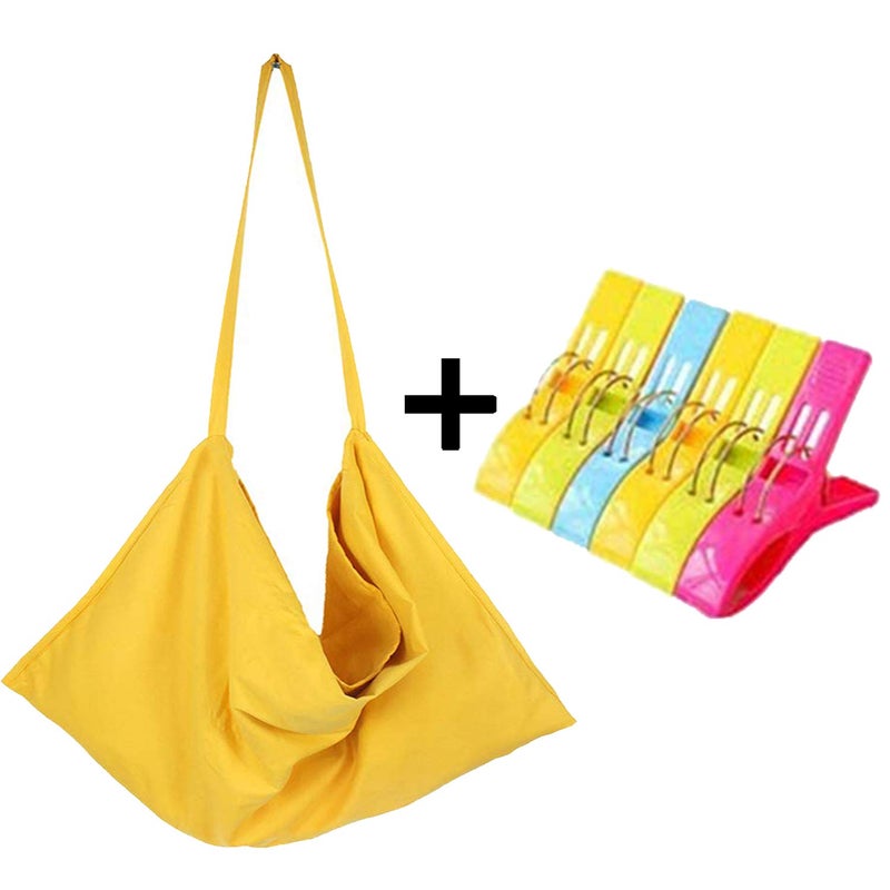 VOCOOL Lounge Chair Cover Beach Towels Covers Microfiber Pool Chair Towel with Pockets for Summer Holidays Sunbathing Garden Sun Lounger, Yellow - Image 2